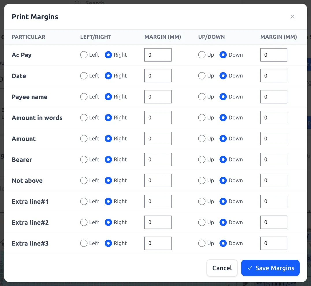 Printer settings & per-field margins for perfect alignment.
